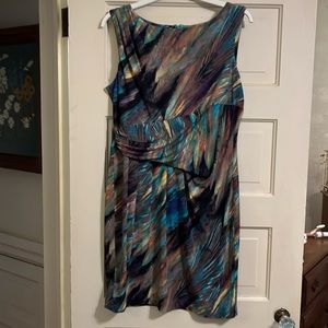 Abstract Feather Print Dress